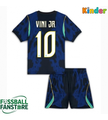 Brasilien Vinicius Junior #10 Replik Auswärtstrikot Kinder WM 2026 Kurzarm (+ Kurze Hosen)
